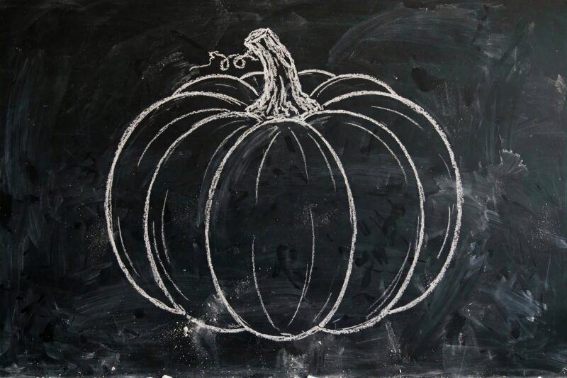 chalk pumpkin drawing