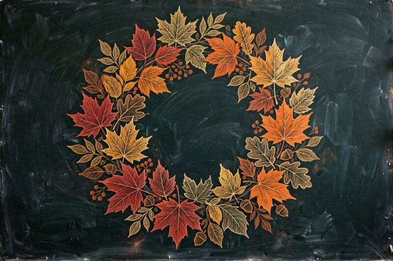 chalkboard fall wreath