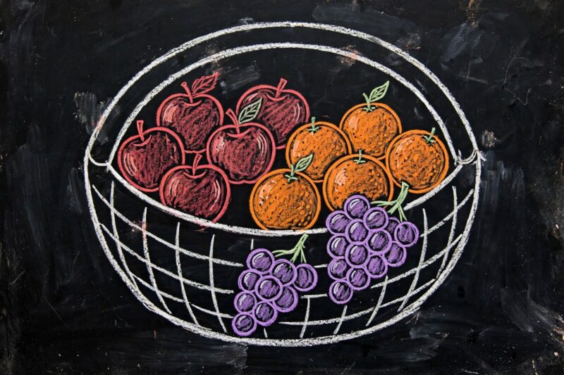 chalkboard fruit basket