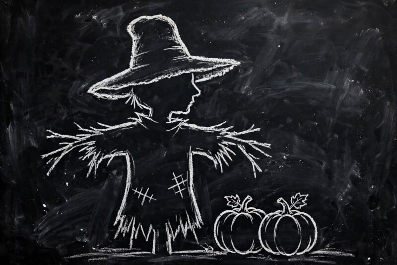 chalkboard scarecrow silhouette