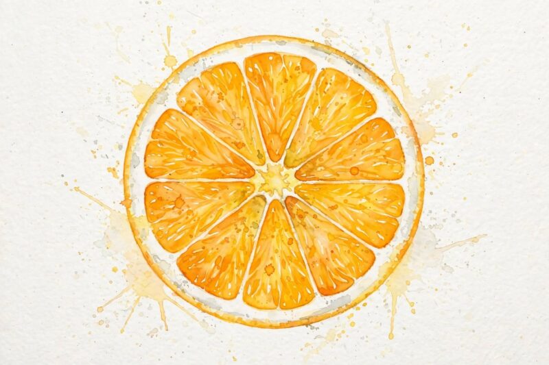 citrus slice watercolor