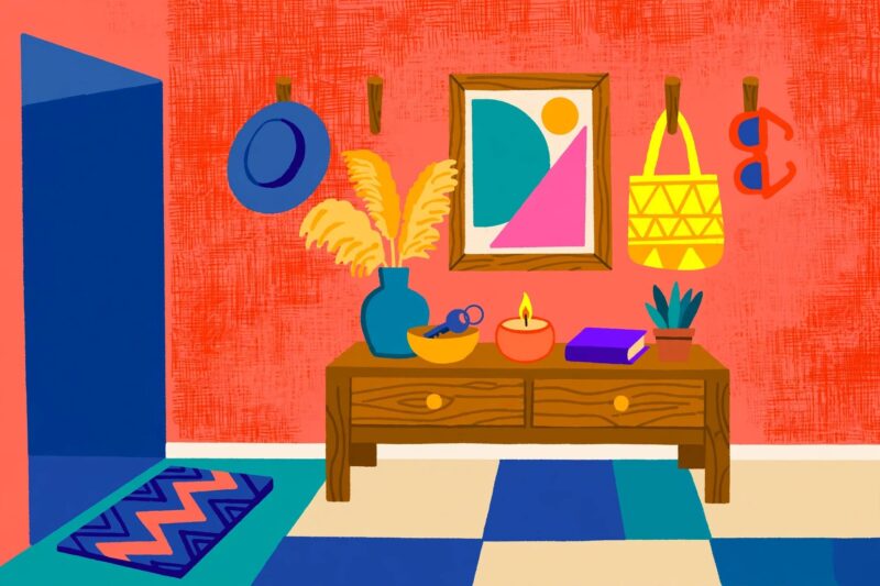 coral_entryway_flat_illustration coral entryway flat illustration