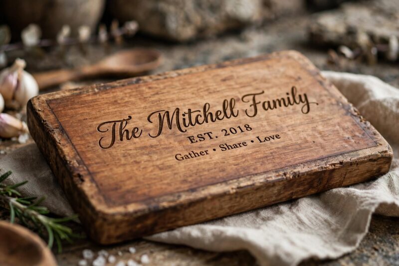 engraved wooden cutting board