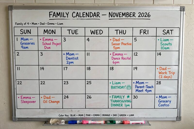 family calendar november 2026
