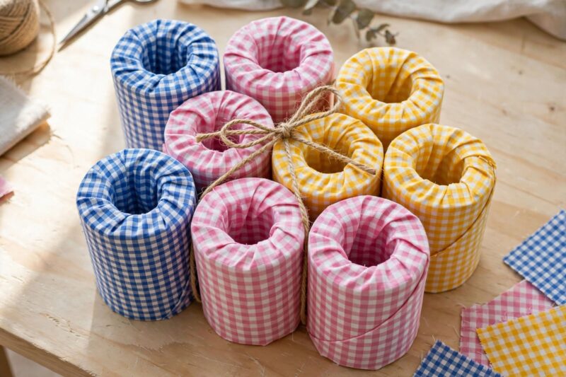 gingham_tube_organizer gingham tube organizer
