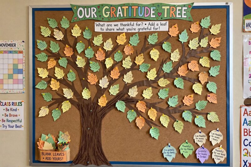gratitude tree bulletin board