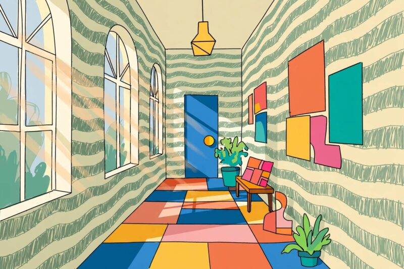 hallway_wobbly_stripes hallway wobbly stripes