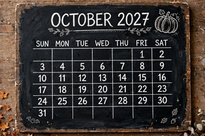 october_2027_chalkboard_calendar october 2027 chalkboard calendar