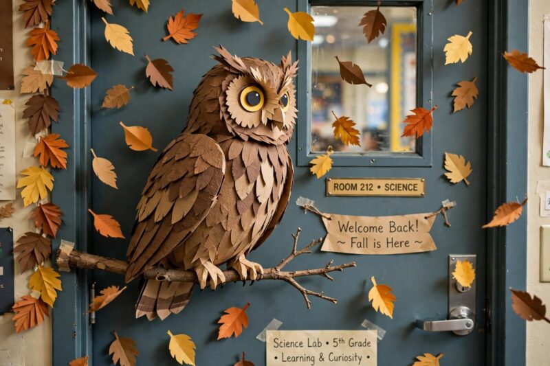 paper_owl_door_diorama paper owl door diorama