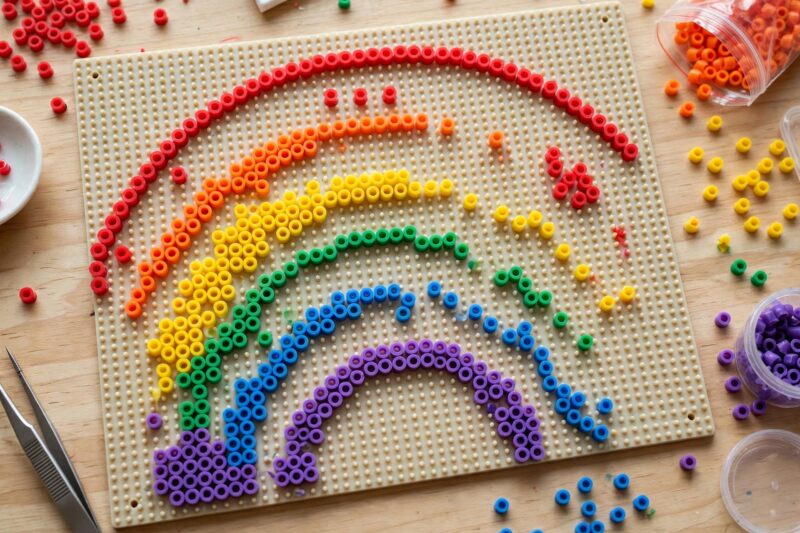 perler bead rainbow arch