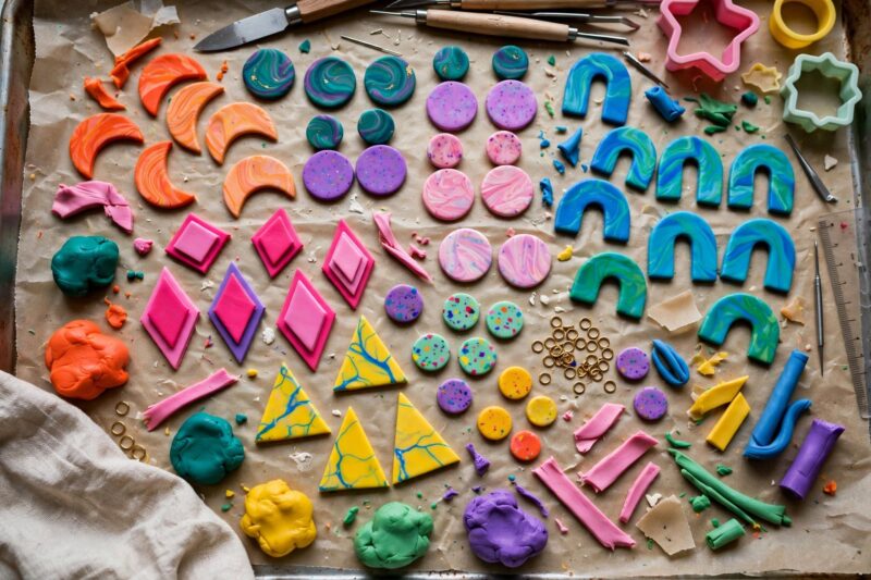 polymer clay flatlay