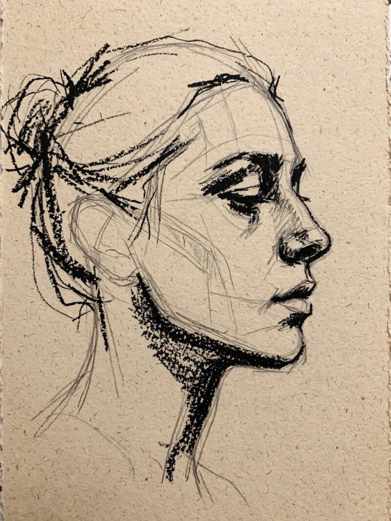 profile_oil_pastel_sketch profile oil pastel sketch