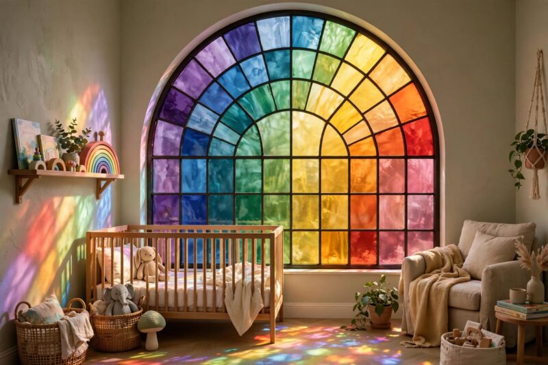 rainbow_nursery_stained_glass rainbow nursery stained glass