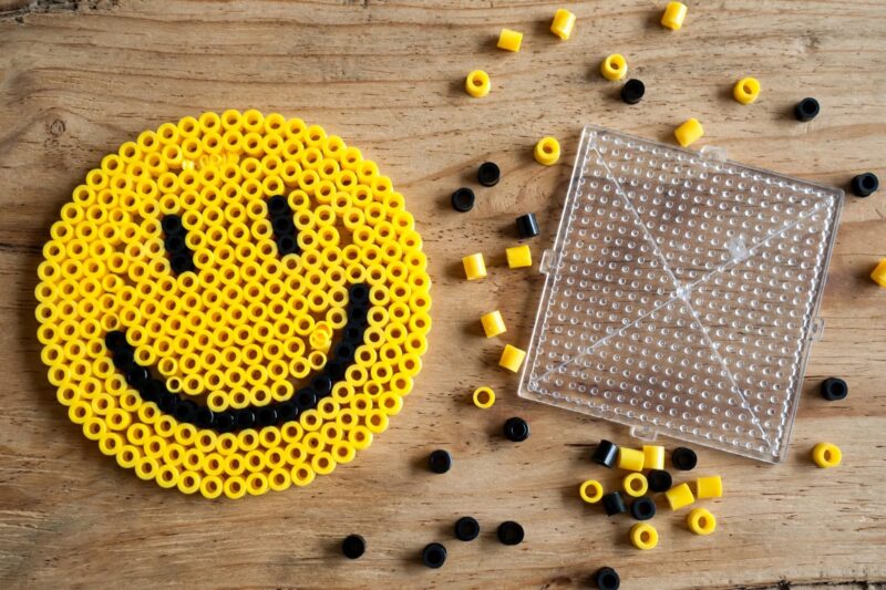 smiley bead flatlay