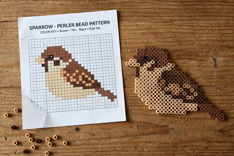 sparrow_perler_flatlay sparrow perler flatlay