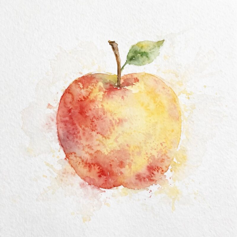 watercolor apple