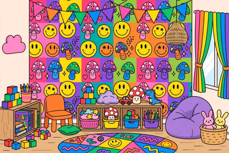 y2k_smiley_mushroom_playroom y2k smiley mushroom playroom