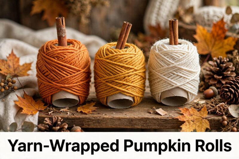 yarn_pumpkin_rolls_fall_decor yarn pumpkin rolls fall decor